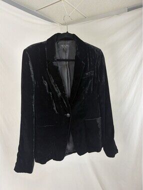 Rag and Bone Black Velvet Loretta Blazer Single Button Women’s Size 2